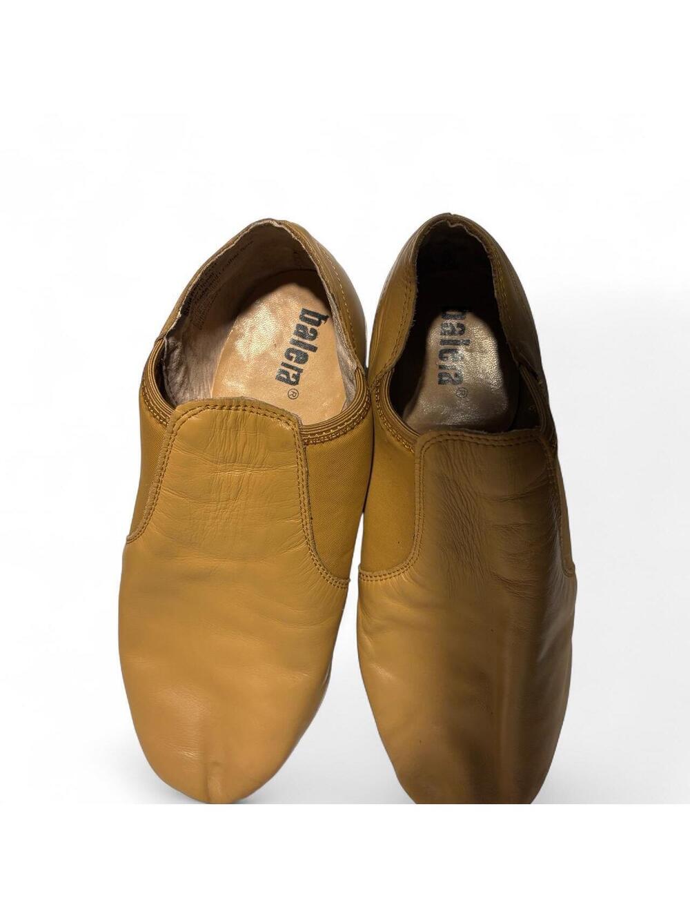 Leather jazz shoes balera tan slip-on, b80